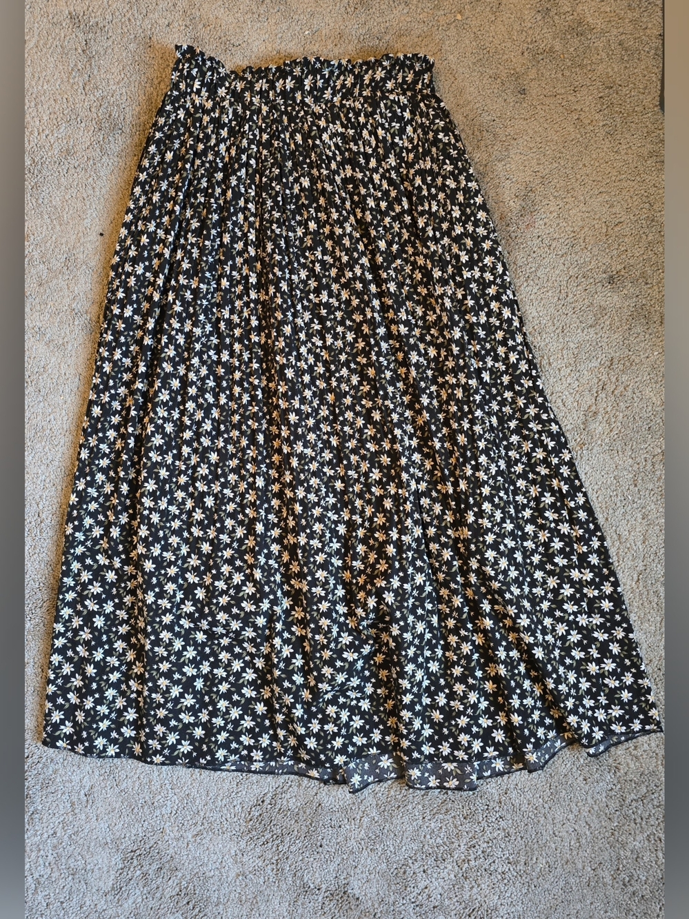 Black Floral Midi Skirt